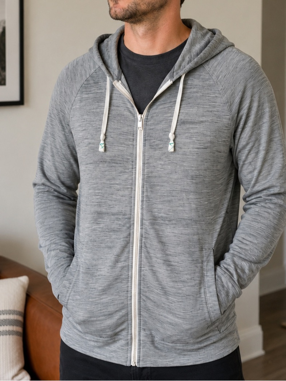 Icebreaker Rover Merino Wool Full Zip Hoodie Gray Men’s Medium